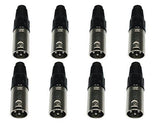 8x Accu-Cable 3-Pin DMX/XLR-Mikrofonstecker (Silber)